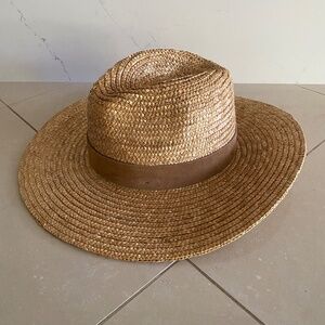 Gigi Pip Isla Straw Fedora Summer Beach Lounge Vacation Hat One Size